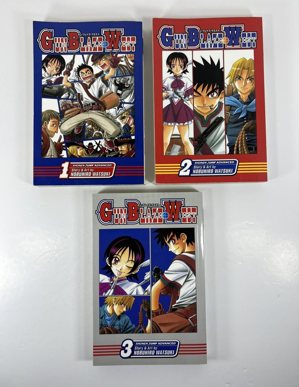 Gun Blaze West Volume 1-3 Manga Complete Set Shonen Jump Advanced 2008 1st print